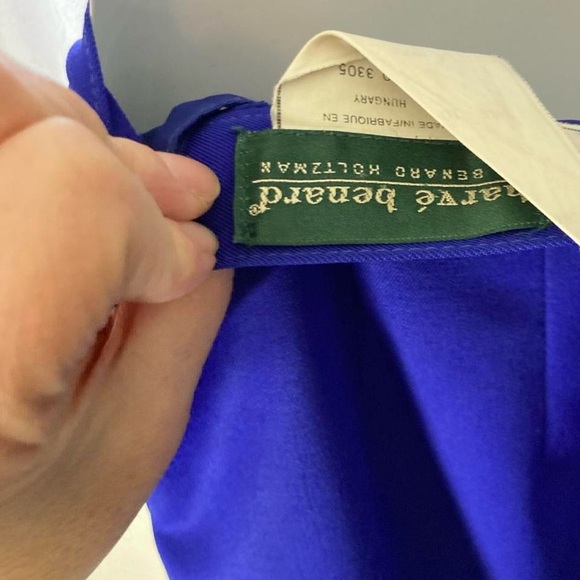 Blue pencil skirt with a touch of elegance wool 10 Harve Bernard - Picture 5 of 6